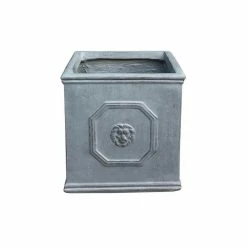KANTE 12.6 in. W Square Antique Gray Lightweight Concrete/Fiberglass Indoor Outdoor English Lion Head Planter 12 KANTE 12.6 in. W Square Antique Gray Lightweight Concrete/Fiberglass Indoor Outdoor English Lion Head Planter -Vigoro Shop antique gray kante plant pots osf0172b c80451 44 1000