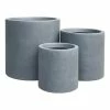 KANTE 15.8 in., 12.6 in. and 9.8 in. Tall Charcoal Lightweight Concrete Outdoor Modern Cylindrical Planters (Set of 3) -Vigoro Shop black kante plant pots rc0119abc c60121 64 1000