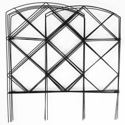 Vigoro 18 in. Lattice Black Folding Metal Garden Fence