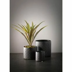 SULLIVANS Black Ceramic Pot -Set of 3 -Vigoro Shop black sullivans plant pots cm2939 1f 1000