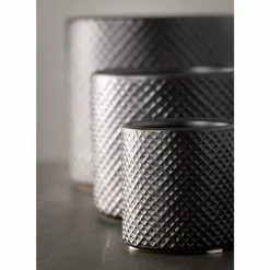 SULLIVANS Black Ceramic Pot -Set of 3 -Vigoro Shop black sullivans plant pots cm2939 4f 1000