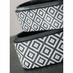 SULLIVANS Black Cement Oval Planters (Set of 2) -Vigoro Shop black sullivans plant pots cmt1173 4f 1000