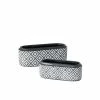 SULLIVANS Black Cement Oval Planters (Set of 2) -Vigoro Shop black sullivans plant pots cmt1173 64 1000