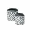 SULLIVANS Black Cement Flower Pots (Set of 2) -Vigoro Shop black sullivans plant pots cmt1174 64 1000