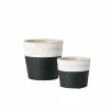 SULLIVANS Black Cement Flower Pots (Set of 2) -Vigoro Shop black sullivans plant pots cmt1175 64 1000