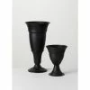 SULLIVANS Metal Black Urns (Set of 2) 1 SULLIVANS Metal Black Urns (Set of 2) -Vigoro Shop black sullivans urn planters met1687 64 1000