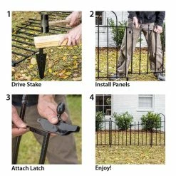 Vigoro Westbrook 36 in. x 48 in. Black Steel Fence Panel 29 Vigoro Westbrook 36 in. x 48 in. Black Steel Fence Panel -Vigoro Shop black vigoro garden fencing 860329 d4 1000