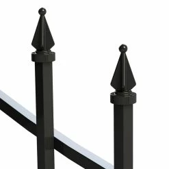 Vigoro Beaumont 40.4 in. H x 49.6 in. W Black Steel 3-Rail Fence Panel -Vigoro Shop black vigoro garden fencing 860336 1d 1000