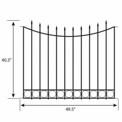 Vigoro Beaumont 40.4 in. H x 49.6 in. W Black Steel 3-Rail Fence Panel -Vigoro Shop black vigoro garden fencing 860336 40 1000