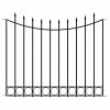 Vigoro Beaumont 40.4 in. H x 49.6 in. W Black Steel 3-Rail Fence Panel (4-Pack)