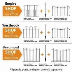 Vigoro Beaumont No Dig 40.4 in. H x 53.7 in. W Black Steel Decorative Fence Gate -Vigoro Shop black vigoro garden fencing 860343 31 1000