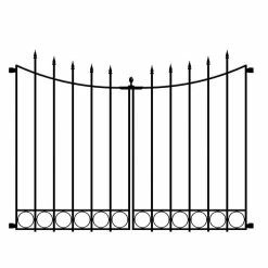 Vigoro Beaumont No Dig 40.4 in. H x 53.7 in. W Black Steel Decorative Fence Gate