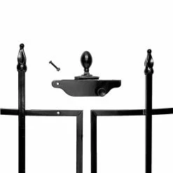 Vigoro Beaumont No Dig 40.4 in. H x 53.7 in. W Black Steel Decorative Fence Gate -Vigoro Shop black vigoro garden fencing 860343 c3 1000