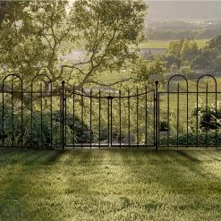 Vigoro Empire/Westbrook 28 in. Black Steel Decorative Fence Gate 20 Vigoro Empire/Westbrook 28 in. Black Steel Decorative Fence Gate -Vigoro Shop black vigoro garden fencing 860350 1f 1000
