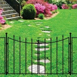Vigoro Empire/Westbrook 28 in. Black Steel Decorative Fence Gate 18 Vigoro Empire/Westbrook 28 in. Black Steel Decorative Fence Gate -Vigoro Shop black vigoro garden fencing 860350 c3 1000