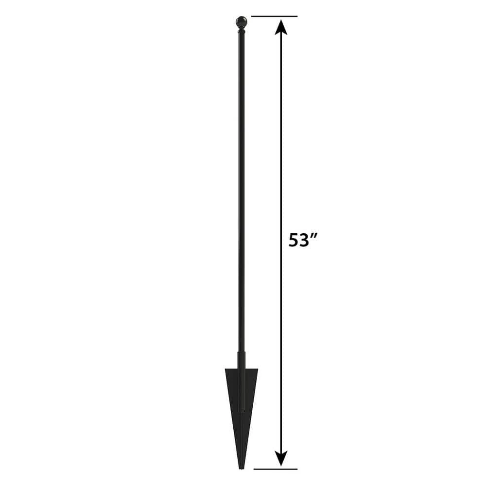 Vigoro Beaumont 53.3 in. x 3 in. x 3 in. Black Steel Fence Post and Stake 4 Vigoro Beaumont 53.3 in. x 3 in. x 3 in. Black Steel Fence Post and Stake - Image 2