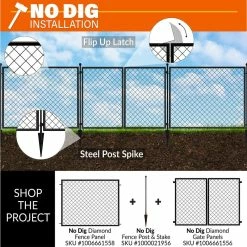 Vigoro Beaumont 53.3 in. x 3 in. x 3 in. Black Steel Fence Post and Stake 19 Vigoro Beaumont 53.3 in. x 3 in. x 3 in. Black Steel Fence Post and Stake -Vigoro Shop black vigoro garden fencing 860367 44 1000