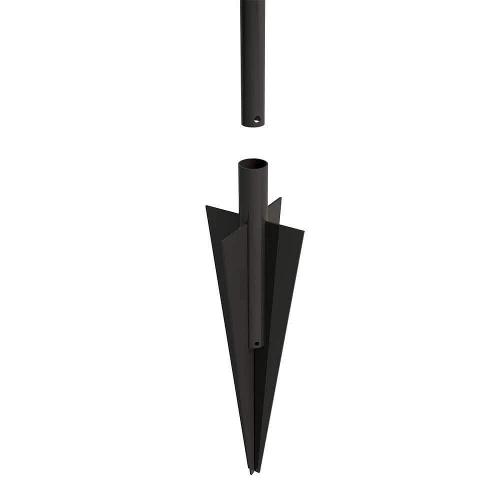 Vigoro Beaumont 53.3 in. x 3 in. x 3 in. Black Steel Fence Post and Stake 5 Vigoro Beaumont 53.3 in. x 3 in. x 3 in. Black Steel Fence Post and Stake - Image 3