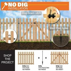 Vigoro Beaumont 53.3 in. x 3 in. x 3 in. Black Steel Fence Post and Stake 16 Vigoro Beaumont 53.3 in. x 3 in. x 3 in. Black Steel Fence Post and Stake -Vigoro Shop black vigoro garden fencing 860367 c3 1000