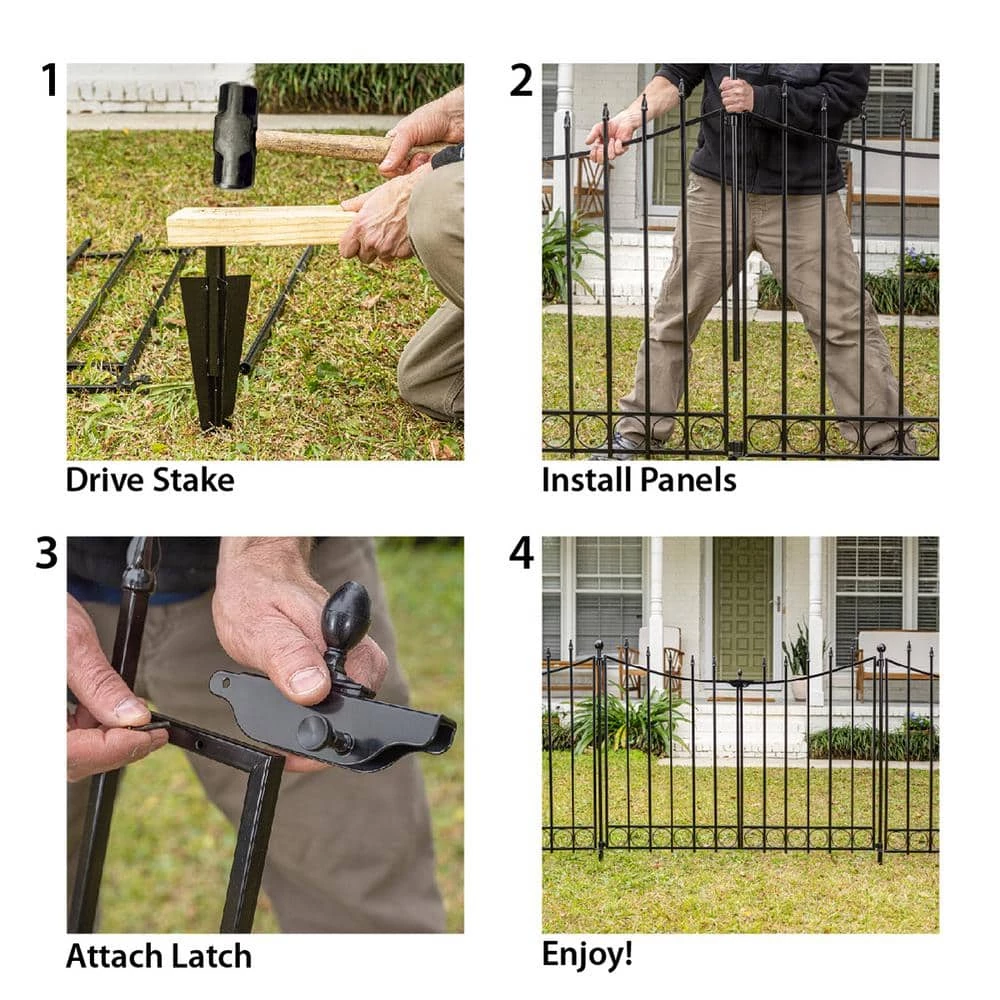 Vigoro Beaumont 53.3 in. x 3 in. x 3 in. Black Steel Fence Post and Stake 11 Vigoro Beaumont 53.3 in. x 3 in. x 3 in. Black Steel Fence Post and Stake - Image 9