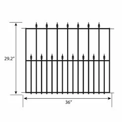 Vigoro Empire 30 in. x 36 in. Black Steel 3-Rail Fence Panel (4-Pack) 18 Vigoro Empire 30 in. x 36 in. Black Steel 3-Rail Fence Panel (4-Pack) -Vigoro Shop black vigoro garden fencing 860374 4pk 40 1000