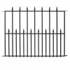 Vigoro Empire 30 in. x 36 in. Black Steel 3-Rail Fence Panel (4-Pack) 1 Vigoro Empire 30 in. x 36 in. Black Steel 3-Rail Fence Panel (4-Pack) -Vigoro Shop black vigoro garden fencing 860374 4pk 64 1000
