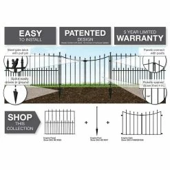Vigoro Empire 30 in. x 36 in. Black Steel 3-Rail Fence Panel (4-Pack) 28 Vigoro Empire 30 in. x 36 in. Black Steel 3-Rail Fence Panel (4-Pack) -Vigoro Shop black vigoro garden fencing 860374 4pk 76 1000