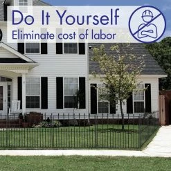 Vigoro Empire 30 in. x 36 in. Black Steel 3-Rail Fence Panel (4-Pack) 27 Vigoro Empire 30 in. x 36 in. Black Steel 3-Rail Fence Panel (4-Pack) -Vigoro Shop black vigoro garden fencing 860374 4pk fa 1000