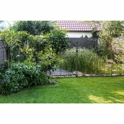 Vigoro Rockdale 43.8 in. Black Steel Fence Panel (3-Pack) -Vigoro Shop black vigoro garden fencing 860404 31 1000