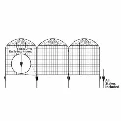 Vigoro Rockdale 43.8 in. Black Steel Fence Panel (3-Pack) -Vigoro Shop black vigoro garden fencing 860404 44 1000