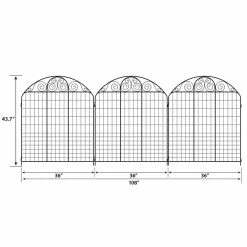 Vigoro Rockdale 43.8 in. Black Steel Fence Panel (6-Pack) 15 Vigoro Rockdale 43.8 in. Black Steel Fence Panel (6-Pack) -Vigoro Shop black vigoro garden fencing 860404 6pk 40 1000