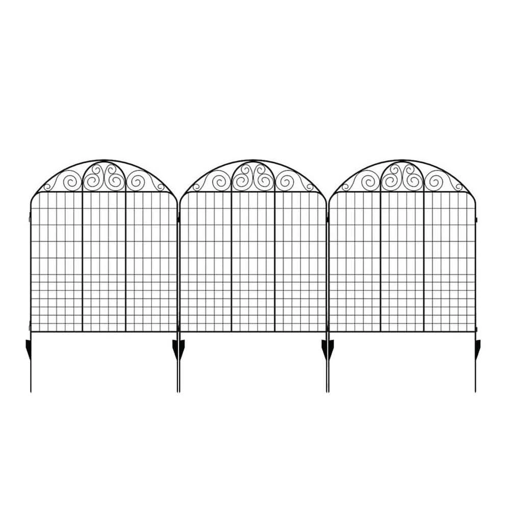 Vigoro Rockdale 43.8 in. Black Steel Fence Panel (6-Pack) 3 Vigoro Rockdale 43.8 in. Black Steel Fence Panel (6-Pack)