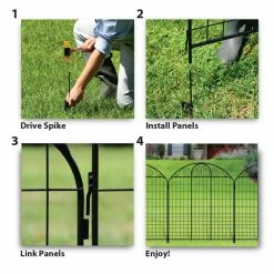 Vigoro Rockdale 43.8 in. Black Steel Fence Panel (6-Pack) 19 Vigoro Rockdale 43.8 in. Black Steel Fence Panel (6-Pack) -Vigoro Shop black vigoro garden fencing 860404 6pk 77 1000