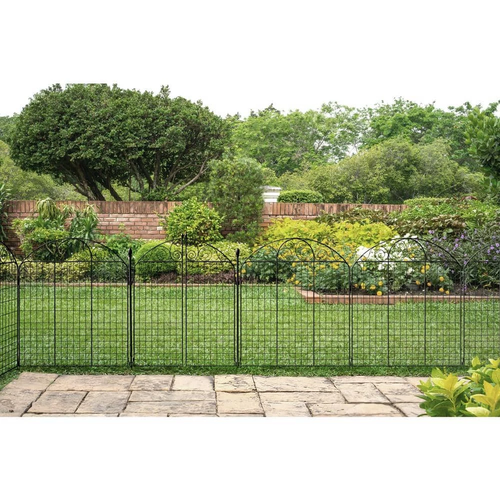 Vigoro Rockdale 43.8 in. Black Steel Fence Panel (6-Pack) 4 Vigoro Rockdale 43.8 in. Black Steel Fence Panel (6-Pack) - Image 2
