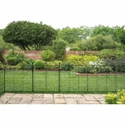 Vigoro Rockdale 43.8 in. Black Steel Fence Panel (3-Pack) -Vigoro Shop black vigoro garden fencing 860404 e1 1000