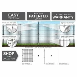 Vigoro 56 in. H Steel Multi-Purpose Black Fence Post -Vigoro Shop black vigoro garden fencing 860428 1d 1000