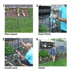 Vigoro 49 in. H Steel No Dig Garden Fence Multi-Purpose Latch (2-Pack) -Vigoro Shop black vigoro garden fencing 860435 2pk c3 1000