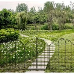 Vigoro Rockdale 41.9 in. Black Steel Fence Gate -Vigoro Shop black vigoro garden fencing 860442 1f 1000