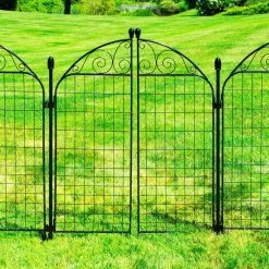 Vigoro Rockdale 41.9 in. Black Steel Fence Gate -Vigoro Shop black vigoro garden fencing 860442 4f 1000