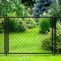 Vigoro 37.3 in. H x 51 in. W Steel Diamond Mesh Garden Fence Panel -Vigoro Shop black vigoro garden fencing 860640 76 1000