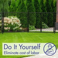 Vigoro 37.3 in. H x 50.2 in. W Steel Diamond Mesh Garden Fence Gate -Vigoro Shop black vigoro garden fencing 860657 1f 1000