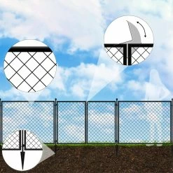 Vigoro 37.3 in. H x 50.2 in. W Steel Diamond Mesh Garden Fence Gate -Vigoro Shop black vigoro garden fencing 860657 a0 1000