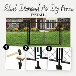 Vigoro 37.3 in. H x 50.2 in. W Steel Diamond Mesh Garden Fence Gate -Vigoro Shop black vigoro garden fencing 860657 fa 1000