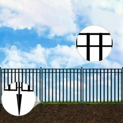 Vigoro 37.2 in. H x 42.87 in. W Steel 3-Rail Garden Fence Panel 19 Vigoro 37.2 in. H x 42.87 in. W Steel 3-Rail Garden Fence Panel -Vigoro Shop black vigoro garden fencing 860701 1d 1000