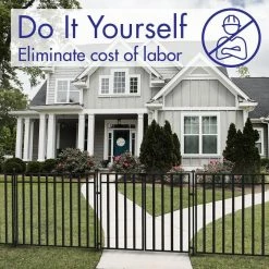 Vigoro 37.2 in. H x 55.7 in. W Steel 3-Rail Garden Fence Gate 24 Vigoro 37.2 in. H x 55.7 in. W Steel 3-Rail Garden Fence Gate -Vigoro Shop black vigoro garden fencing 860718 1f 1000