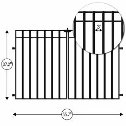 Vigoro 37.2 in. H x 55.7 in. W Steel 3-Rail Garden Fence Gate 17 Vigoro 37.2 in. H x 55.7 in. W Steel 3-Rail Garden Fence Gate -Vigoro Shop black vigoro garden fencing 860718 40 1000