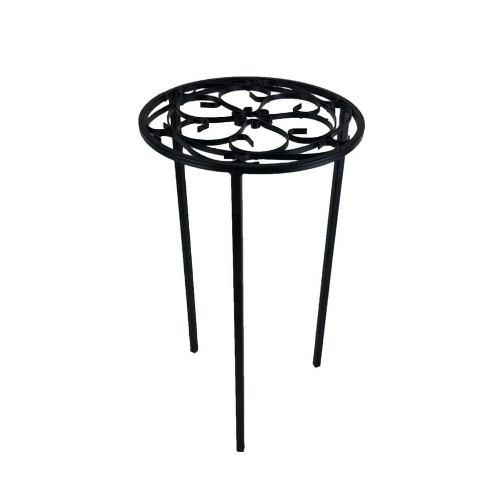Vigoro 12 in. x 21 in. Black Metal Indoor Round Plant Stand 3 Vigoro 12 in. x 21 in. Black Metal Indoor Round Plant Stand