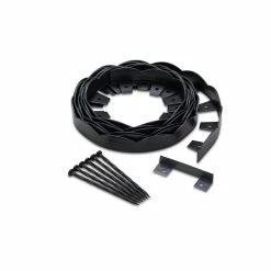 Vigoro 20 ft. x 2.25 in. Black Scalloped Polyethylene No-Dig Edging