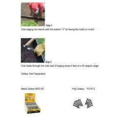 Vigoro 60 ft. x 0.5 in. x 4.5 in. Black Plastic Lawn Edging -Vigoro Shop black vigoro plastic edging vig 60c 4f 1000