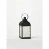 SULLIVANS 10.5 in. Black Speckled Lantern with LED Pillar Candle -Vigoro Shop blacks sullivans outdoor lanterns sea44237ln 64 1000